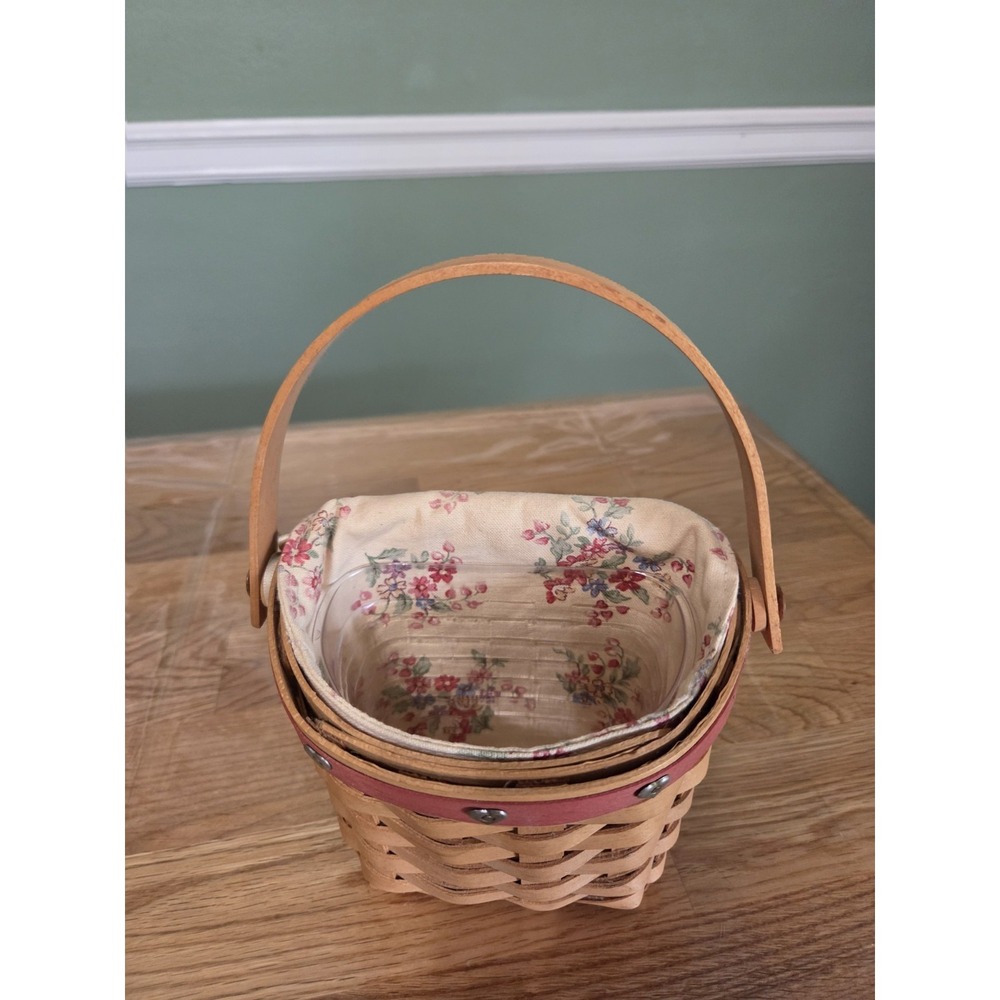 Longaberger Love Notes Hearts Basket Floral Bouquet Liner and Protector